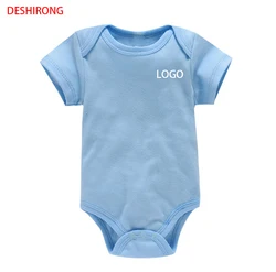 2022 Hot For Online Selling Multi-Color INS Candy Color Short Sleeve Baby Romper 100% Cotton Plain Baby Rompers