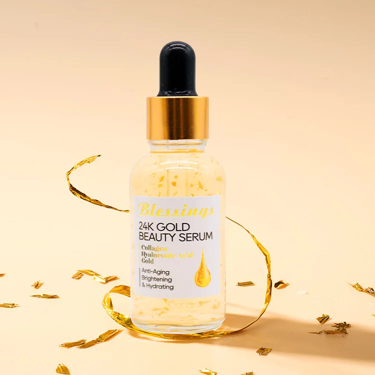 Private Label Skin Care Anti Aging Serum Whitening 30 Vitamin C 24K Gold Serum