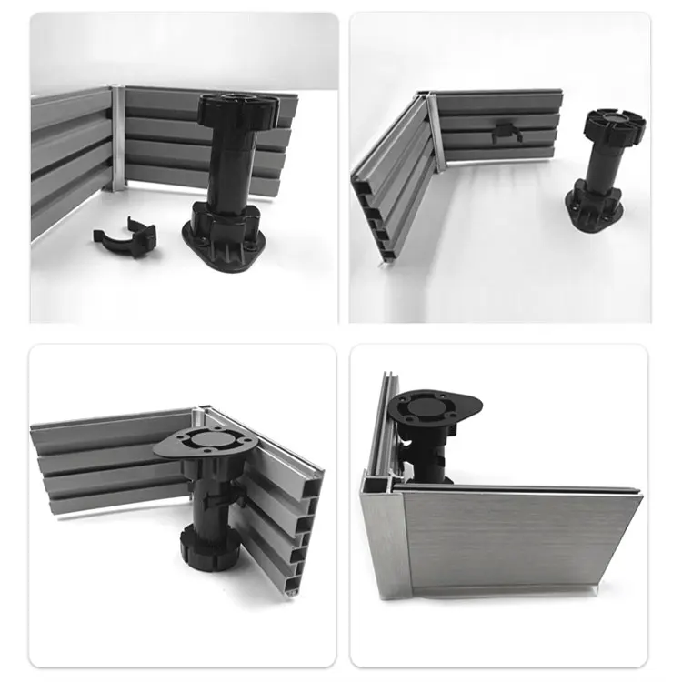 adjustable black plastic kitchen cabinet legs PP plinth clip feet for kitchen toe kick