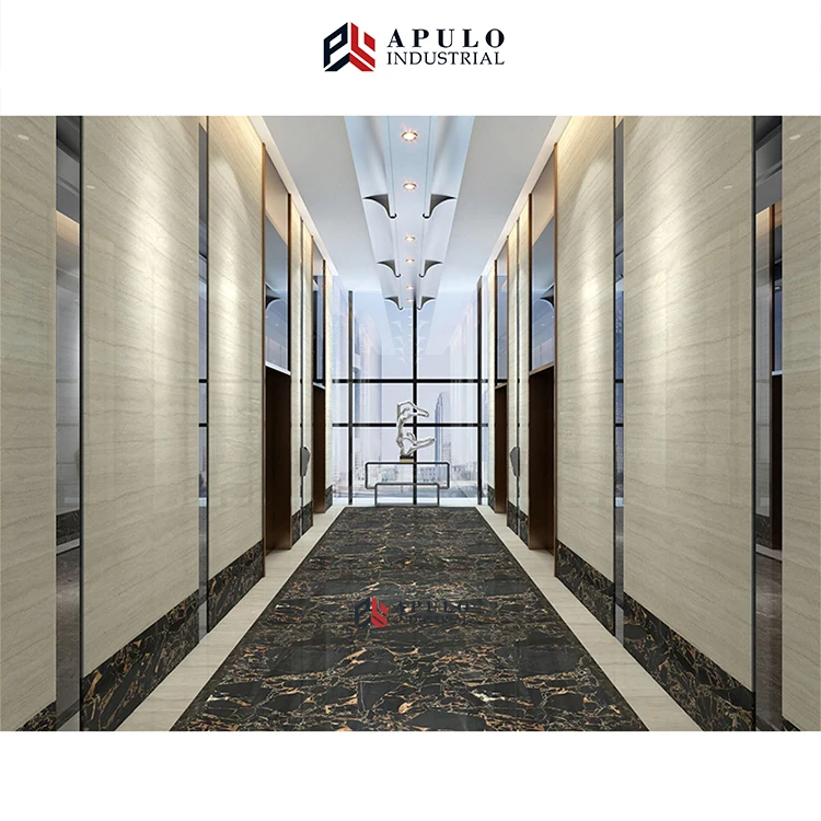 Natural Stone Black and Gold Vein Flower Porto Marble Wall with White Yellow Veins Michelangelo Raw Slab