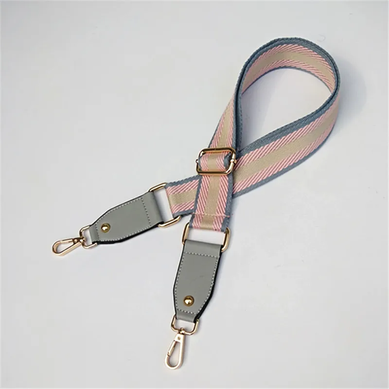 2021 New Woven Webbing Leather Ends Cross body Bag Adjustable Wide Shoulder Straps for Bags