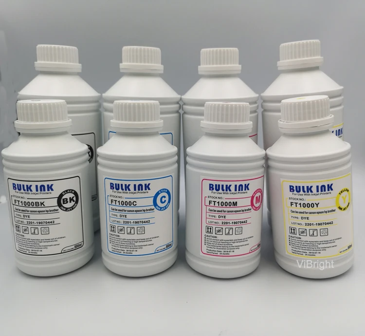 FT1000 500ml Refill Ink Bulk Ink High Quality universal bottle refill  for hp brother dye ink for epson l100 printer