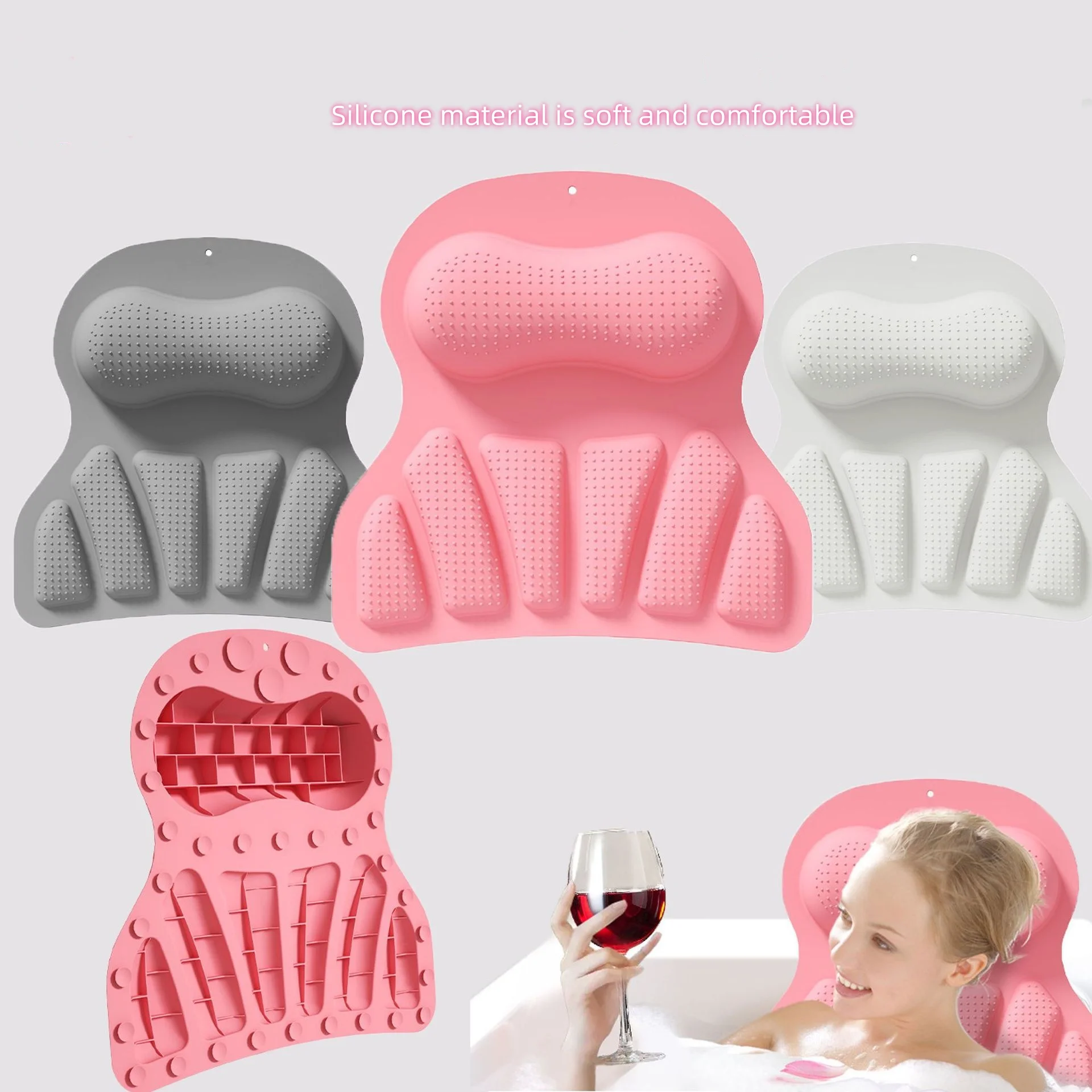 Thick Soft Bathtub Pillow Back Neck Support Pillow Spa Cushion for Tub Relaxing Headrest Bath Pillow