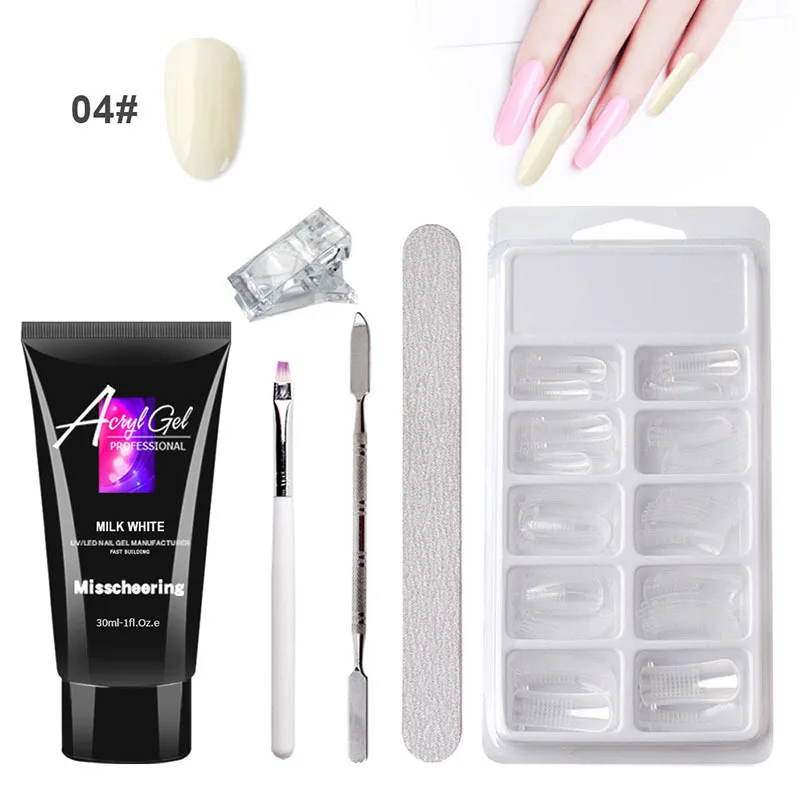 Neiss Clear Acrylic Nail Poly gel Custom Colors Uv Vegan Nail Extension Gels 30Ml Milky White Poly Gel Polygeling