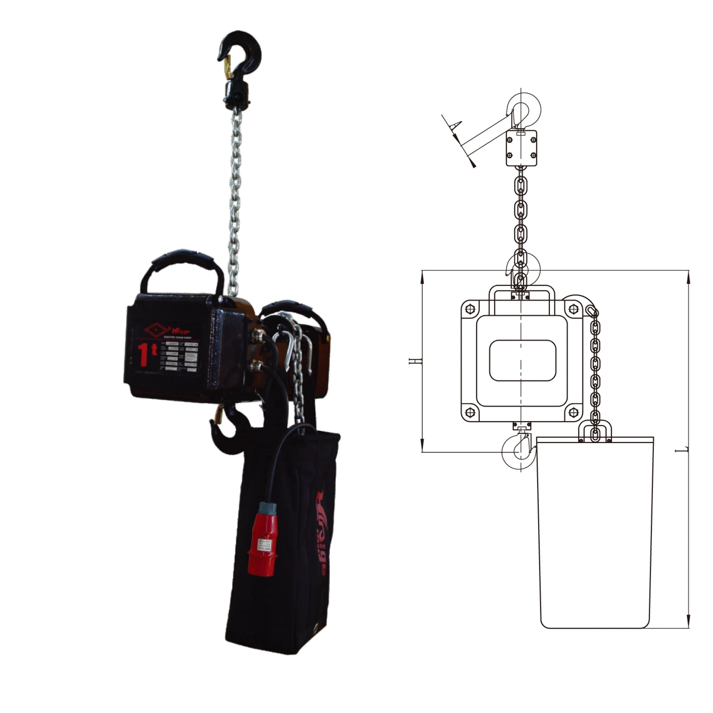 1 ton manual electric chain stage hoist with factory price