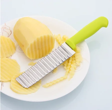 New Stainless Steel Wave Knife Potato Cutting Corrugated Knife Fries Chips Cutter Slicer Cooking Tools Kitchen Gadget