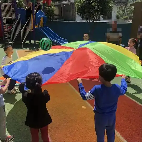 High Quality 2-Meter Cloth Parachute Kids Play Tent for Outdoor Fun Games for School and Kindergarten Group Play