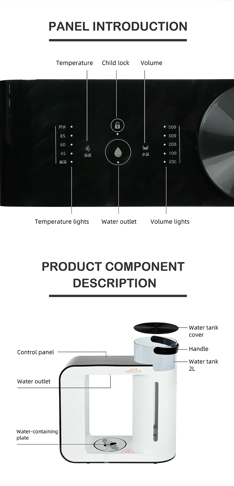 Filterpur new design factory price water dispenser desktop instant hot water heater