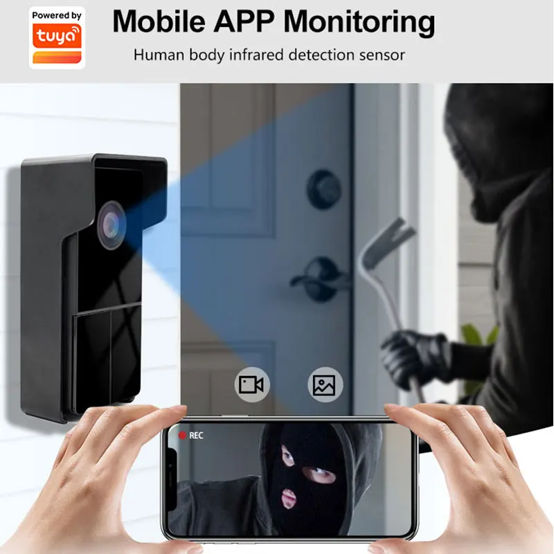 10 Inch Video Door Phone Doorbell Intercom Kit 2-camera 1-monitor Night Vision with 1000TVL Camera support  H.264 /H.265 video