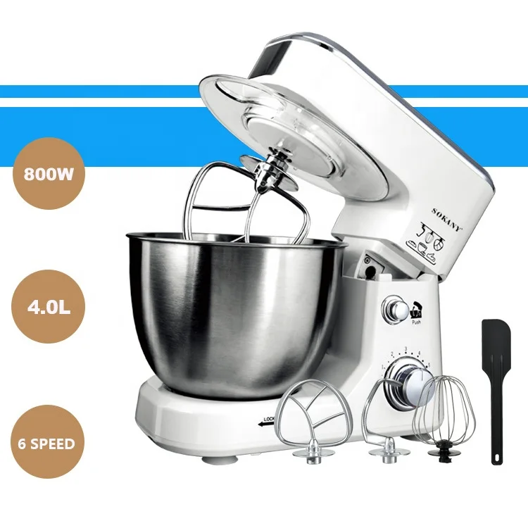 Многофункциональная кухонная машина для шеф-повара, 4 л, 6 скоростей, стоячий тестомеситель, 800 Вт, классический пищевой миксер, европейская Спецификация