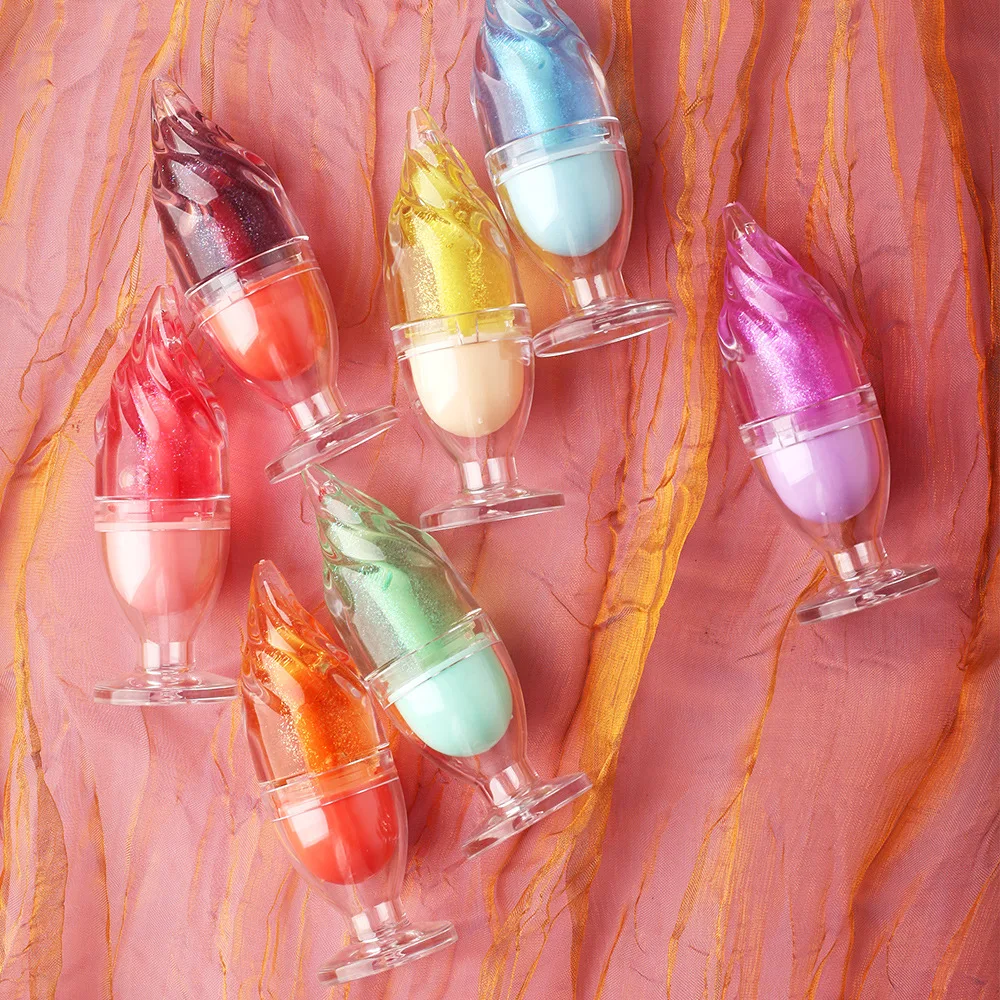 Wholesale Cosmetic Private Label Make Up Cute Ice Cream Sparkling Lip Gloss Flavoring Oil Tinted Lip Oil Lip gloss