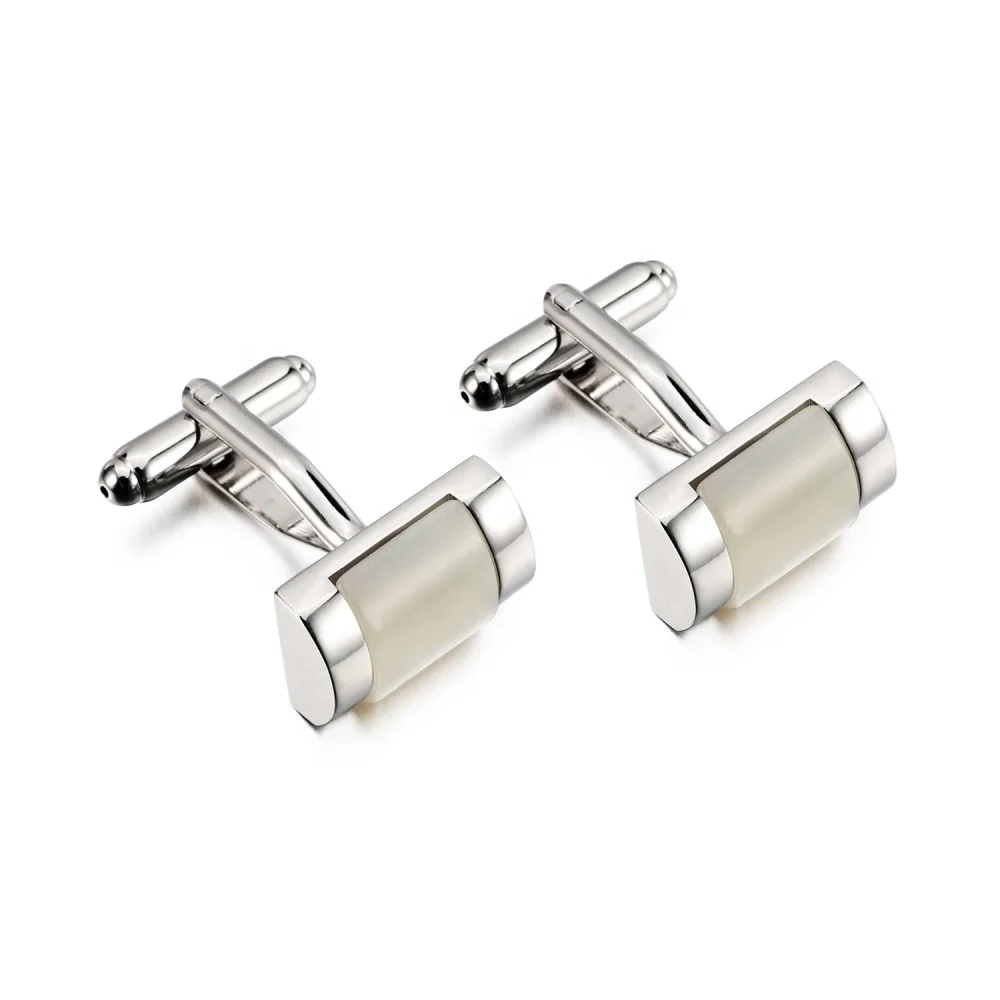 OB Mens Jewelry Retails Steel Color Cuff Links Mother Of Pearl Shell Cufflinks Jewelry For Shop