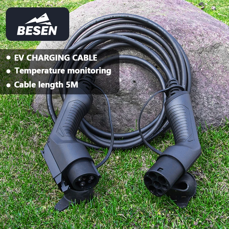 32A Type 1 to Type 2 Connector Electric Car Charging Station EV Charger Connector