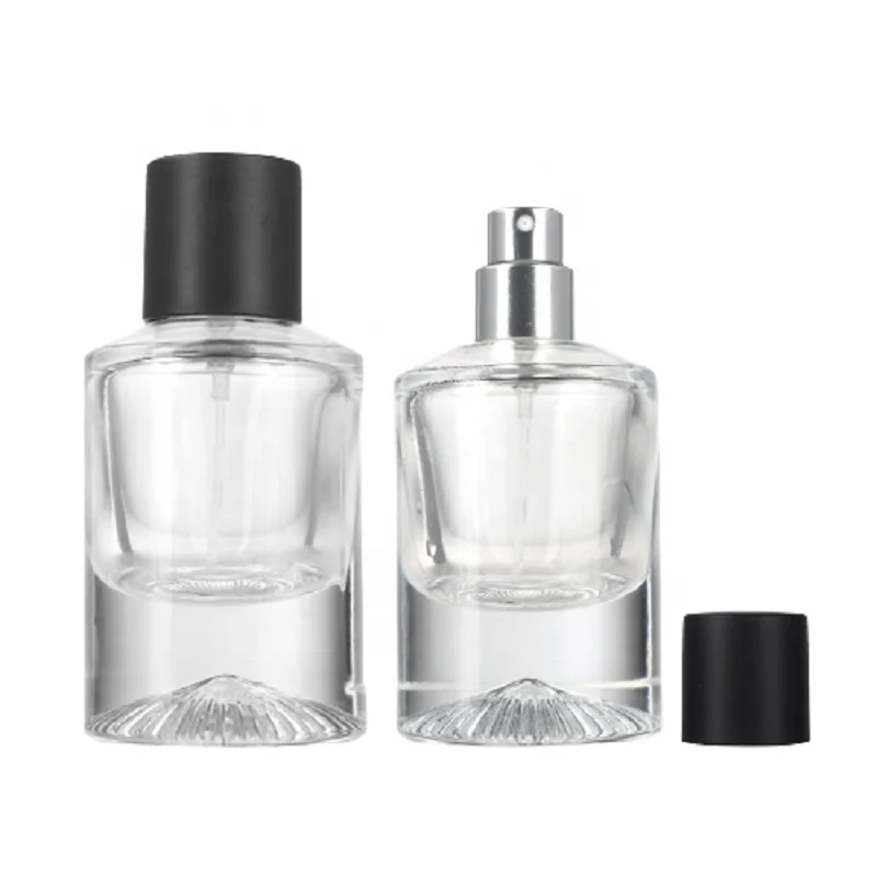 High Grade Transparent 30ml Crimp Perfume Glass Bottle Cylinder Women Atomizer Perfume Thick Crimping Spray Parfum Bottle