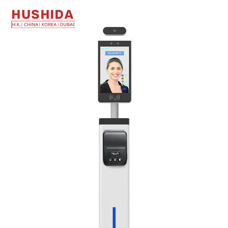  HUSHIDA 8 inch face recognition IR thermal camera thermometer with temperature print