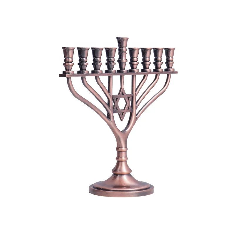 Custom Judaica Hanukkah Menorah Various Size Temple Menorah Metal Candle Holder