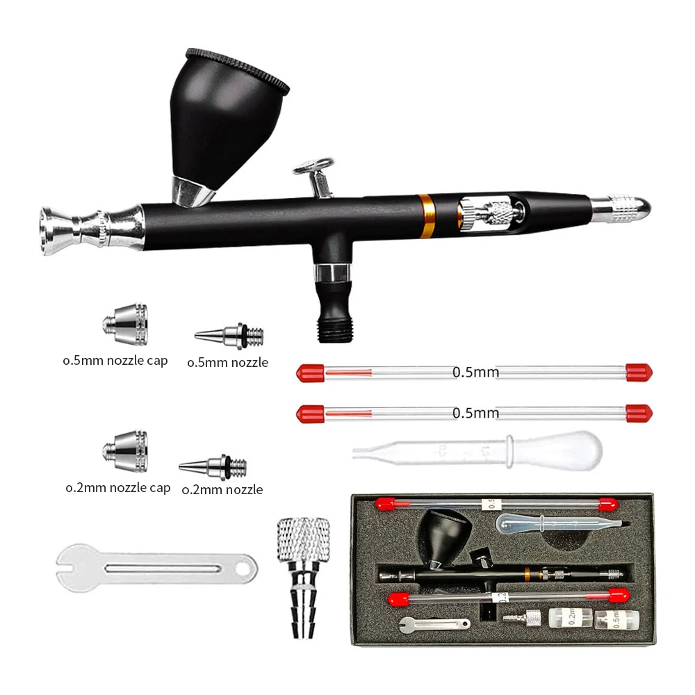 repair spray model painting lightweight aluminum pneumatic black airbrush gun kit