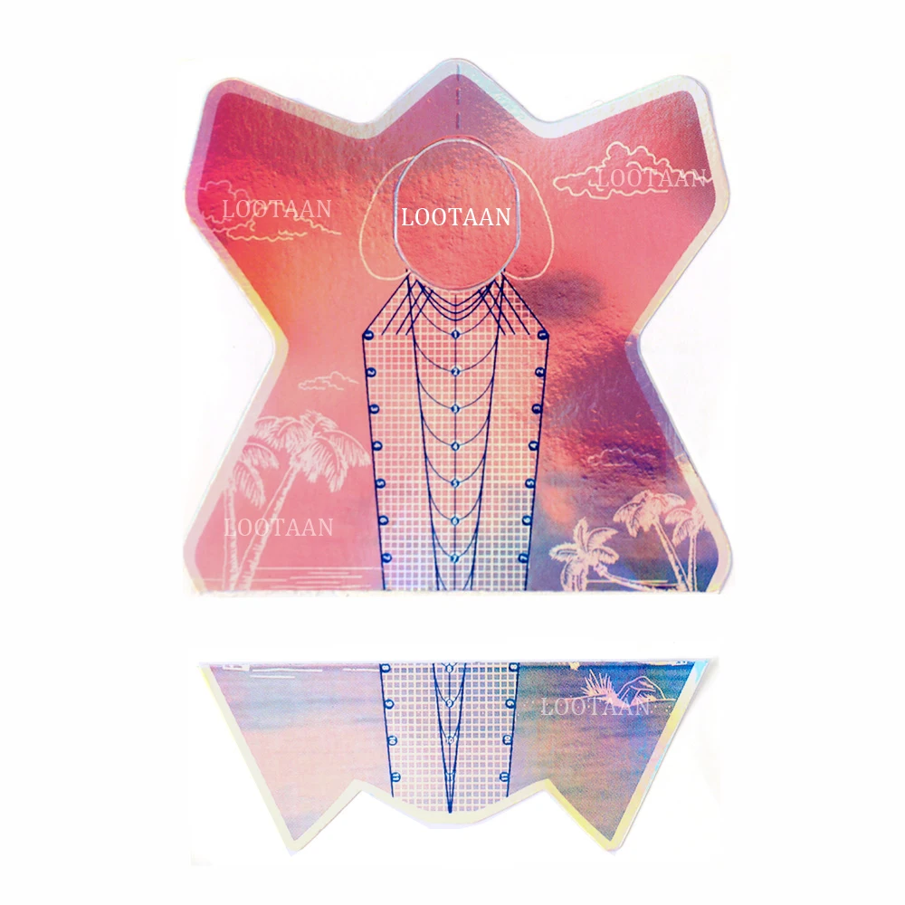 Costom logo OEM 2 in 1 200G Roll Paper Pink Holographic Sticky Strong Glue UV Gel Acrylic Extra Long Extension Nail Forms