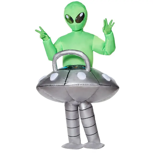 Green Alien UFO Inflatable Costumes Halloween Cosplay Costumes Christmas Purim Fancy Dress Party Monster Mascot Cosplay Costume