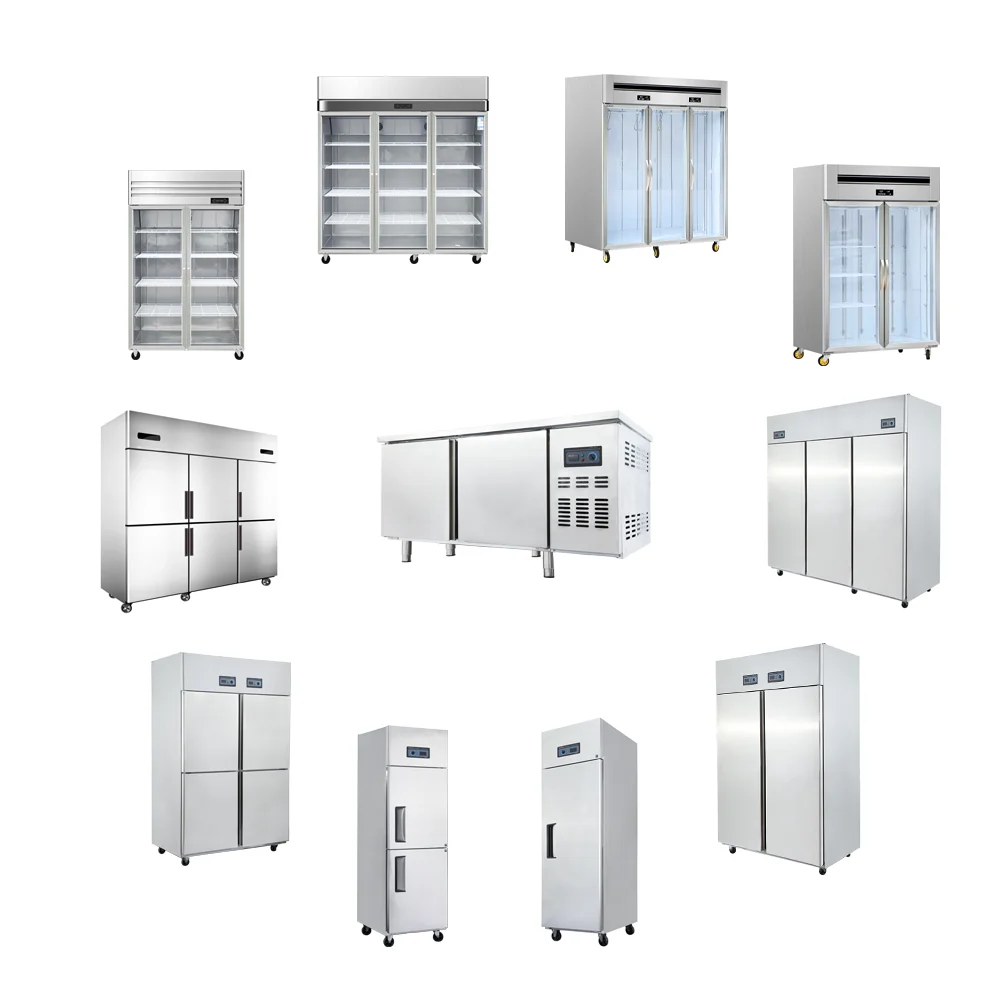 1000L large capacity frost free upright commercial fridge and freezer combo reach in refrigerator for restaurant kitchen