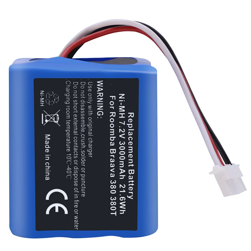 Высококачественный 7,2 V 3000mAh долгий срок службы ni-mh аккумулятор для iRobot Braava Mint 380 380T