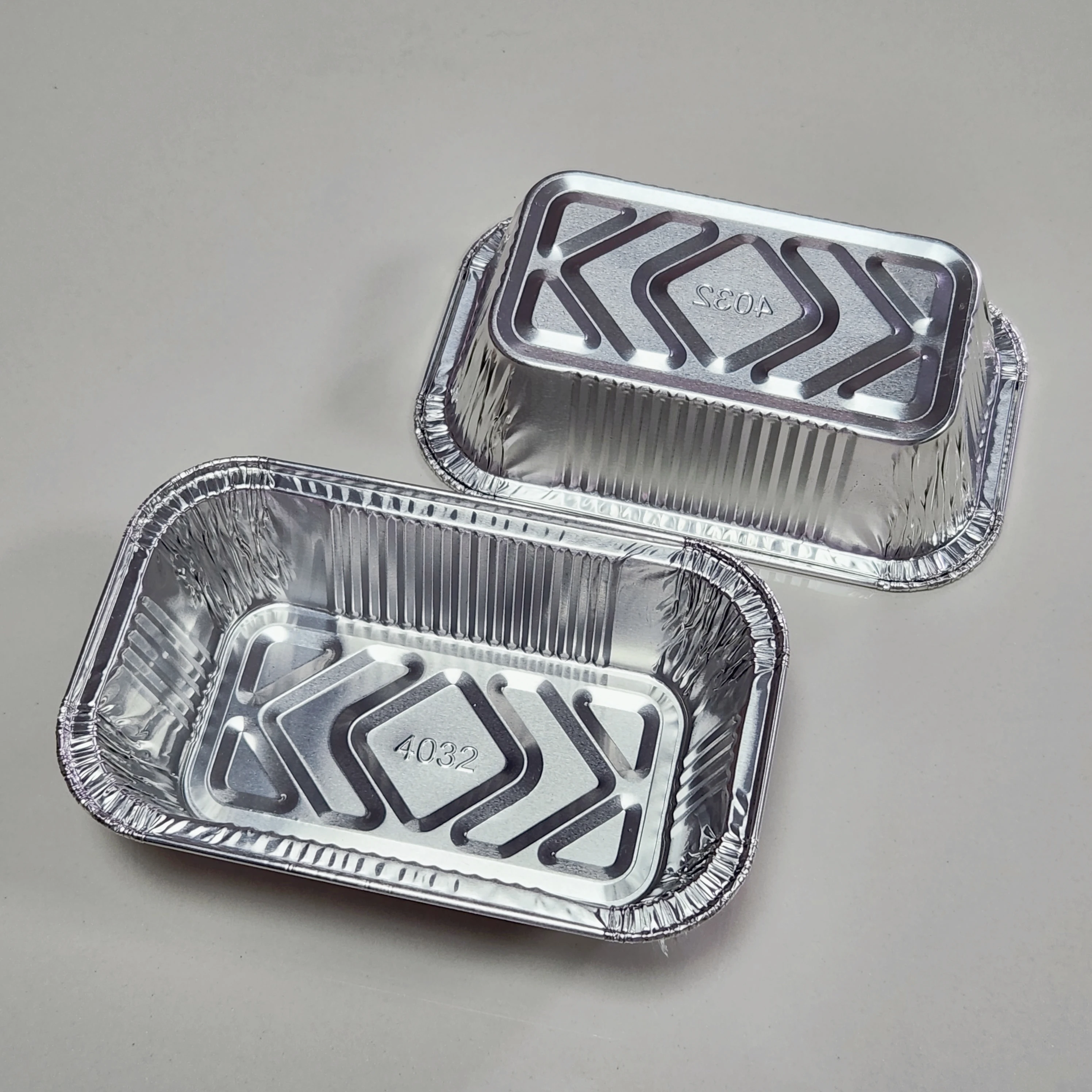 SGS recycle aluminum food packaging container 136*85*36mm 250ml disposable foil tray food takeout service foil container