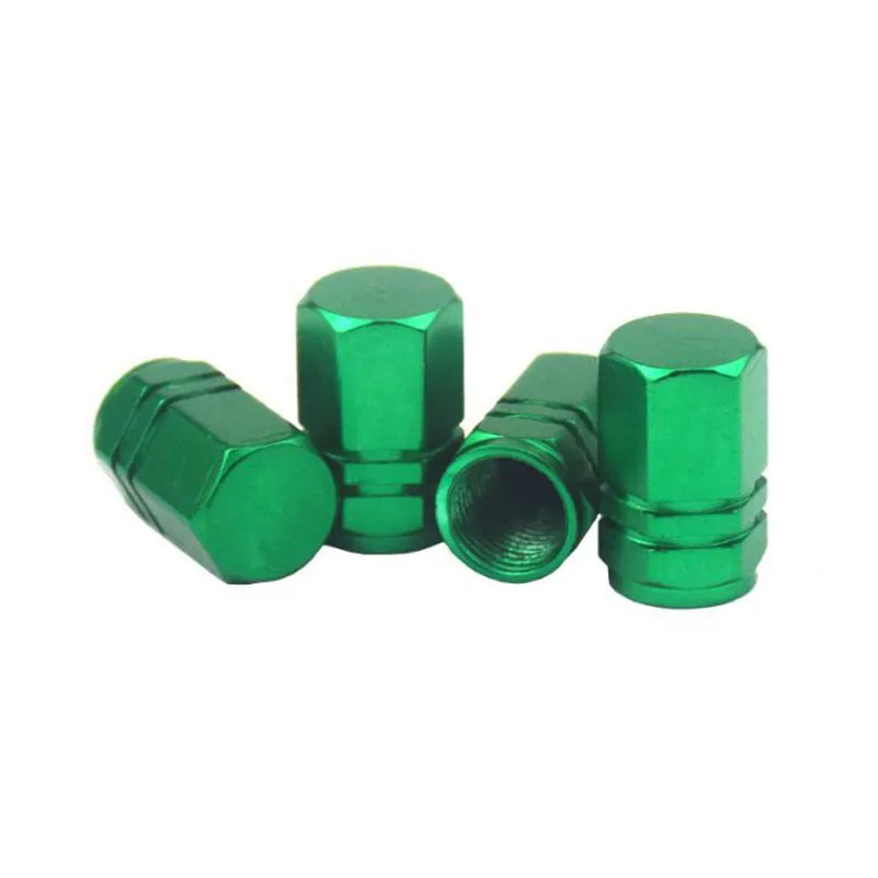 4pcs modified aluminum alloy multi-color hexagonal car valve cap tire valve core cover screw cap