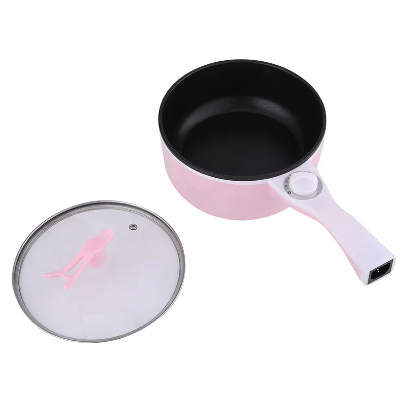 2021 Hot Sale 1.6l Mini Multifunction Portable Non Stick No Paste Small Electric Skillet Frying Pan With Steamer Layer