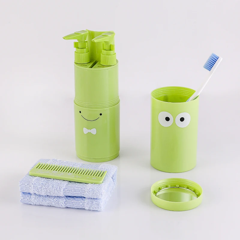 Travel Toothbrush Storage Case 7 In 1 Portable Wash Cup Toiletries Bathroom Set