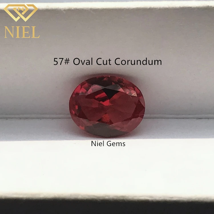 57# oval synthetic corundum sapphires loose stones gemstone color stone padparadscha sapphire niel gems