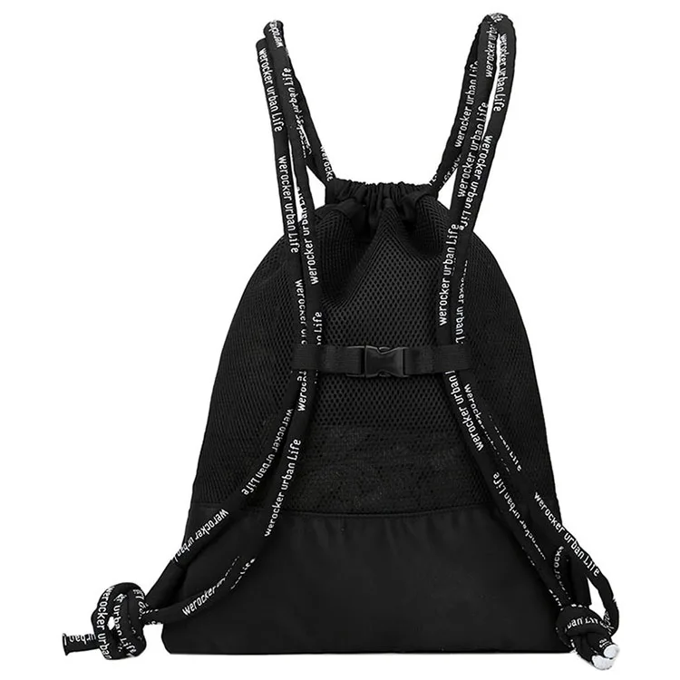 2022 High Quality With Pu Corner Customized logo Printed Nylon Drawstring Backpack