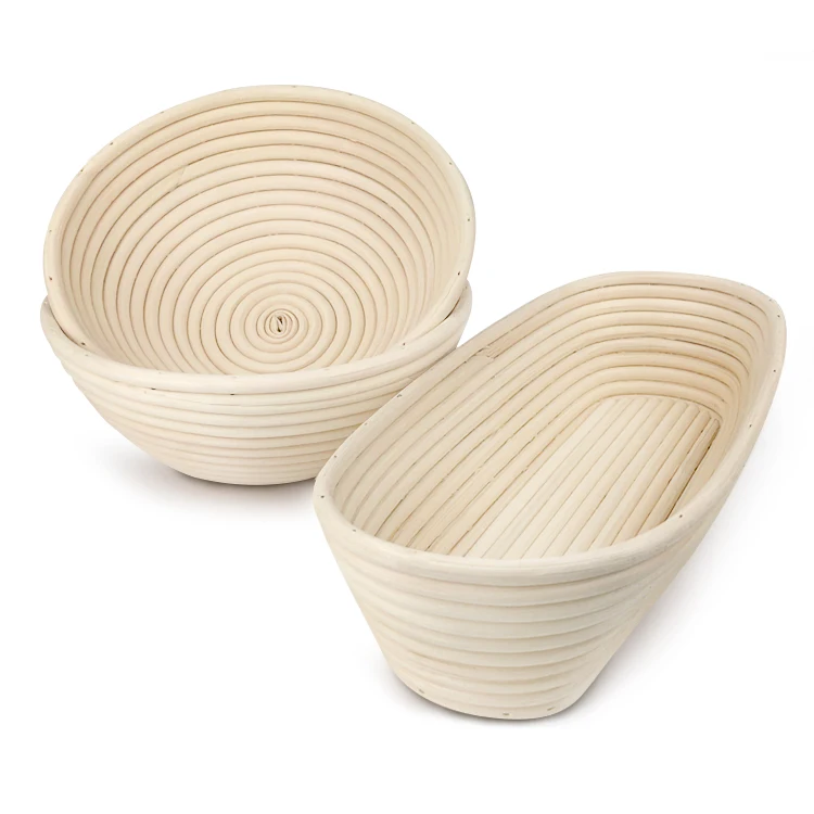 factory wholesale high quality Indonesia round Bread fermentation basket banneton with cloth liner