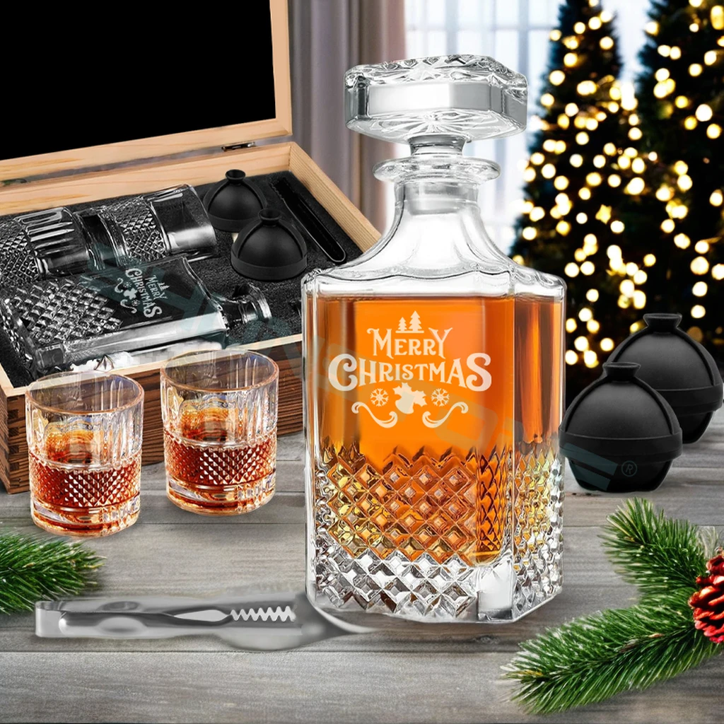 Christmas Gift Ideas Shunstone Modern High Quality Whiskey Decanter And Glasses Set Novelty Whiskey Gift Set For Men Women