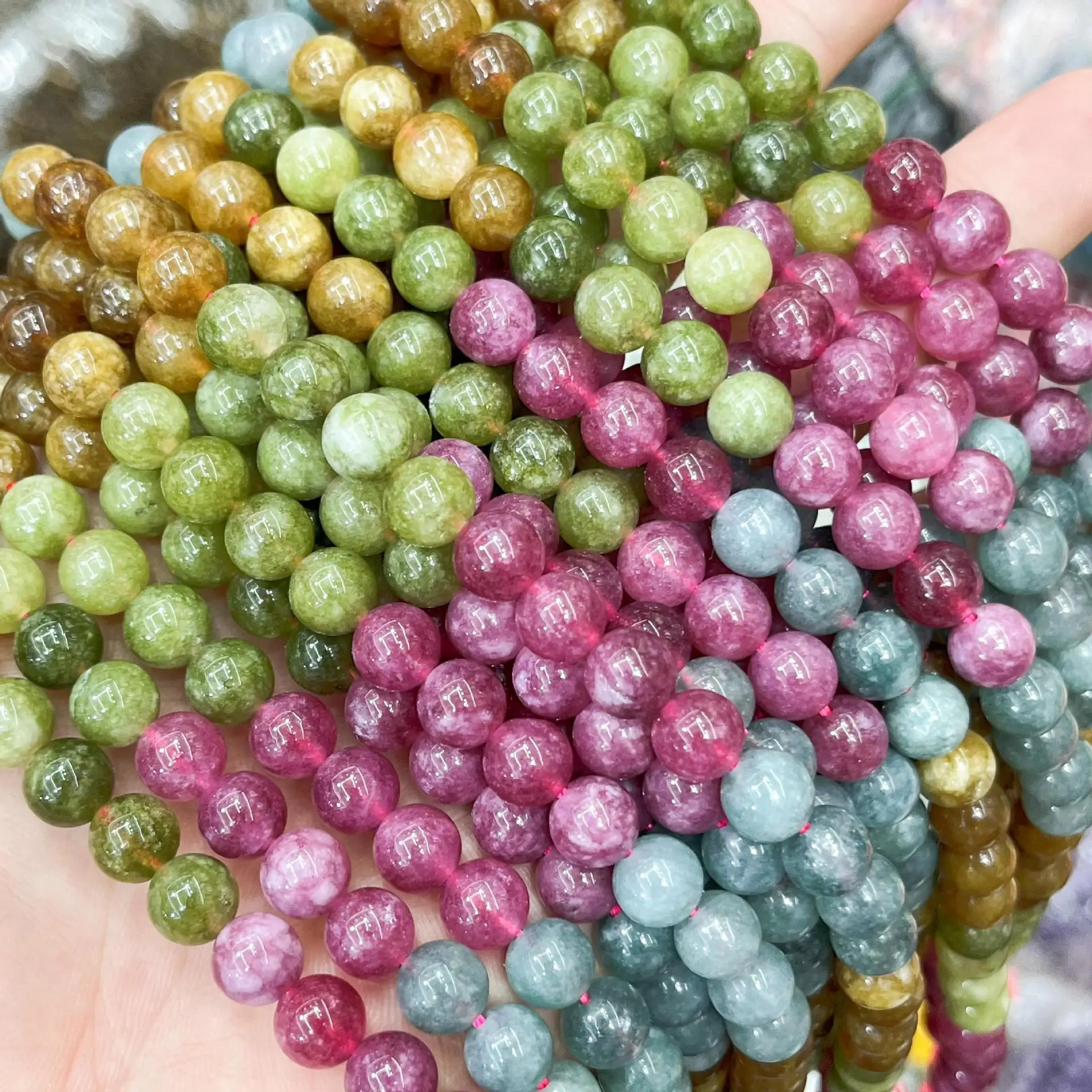CJ latest high quality natural stone beads 8mm 10mm loose round natural stone beads for jewelry making