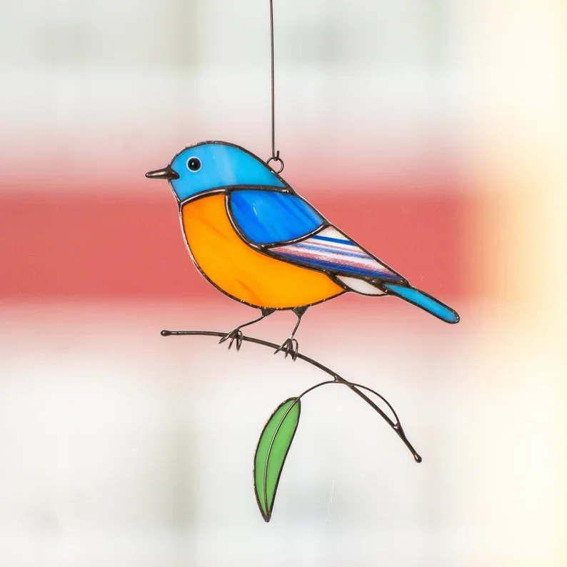 Подвесное витражное окно Bluebird рождественский подарок украшение для дома и сада лучшего друга