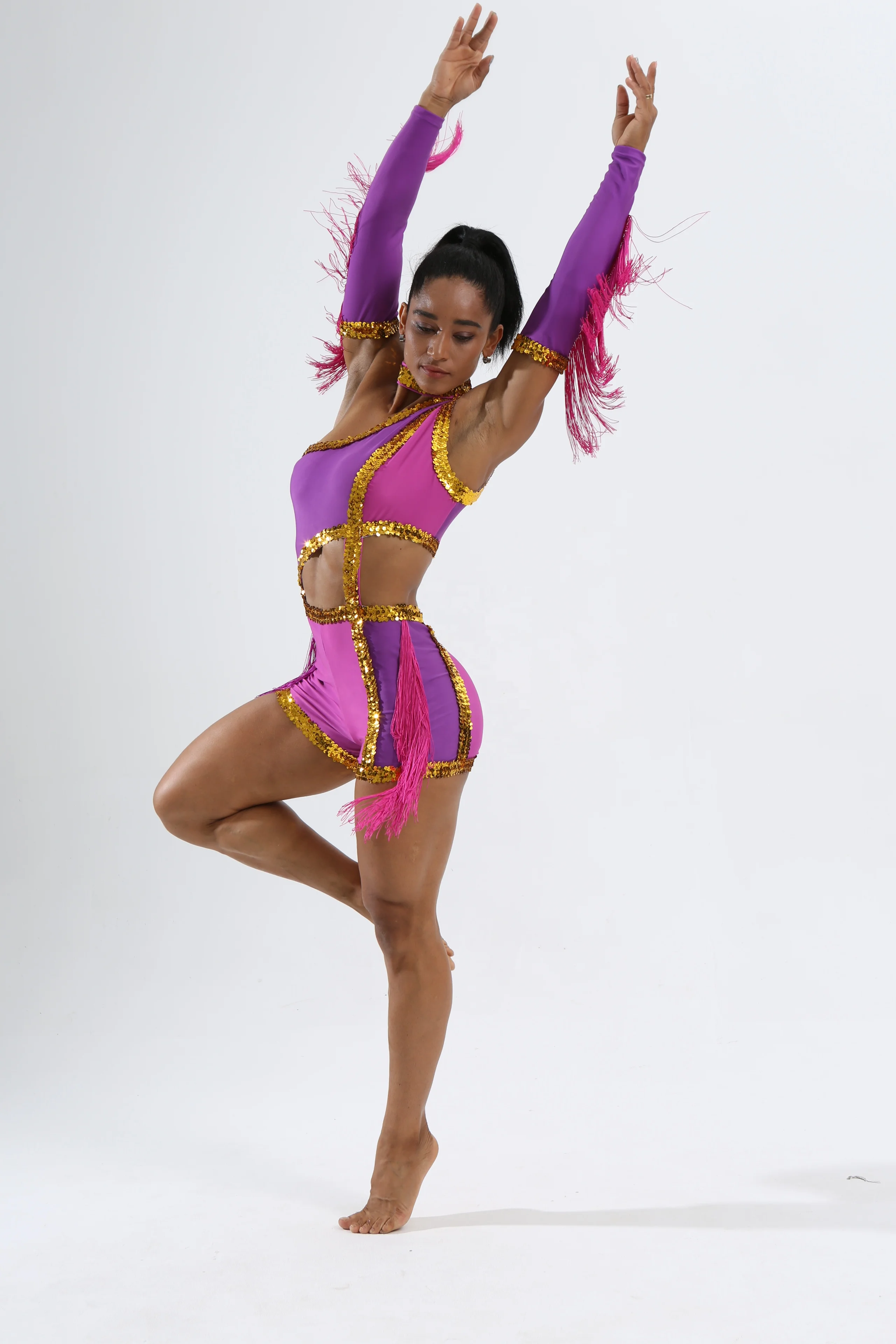 girl oem competition leotard shiny Performance Wear training dance wear majorette uniform