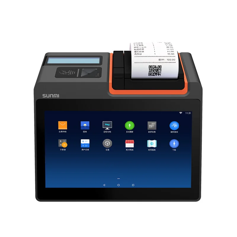 
 Sunmi T2 mini Smart все в одном Android 7,1 POS-система Встроенный 80 мм Принтер Настольный кассовый Регистратор  