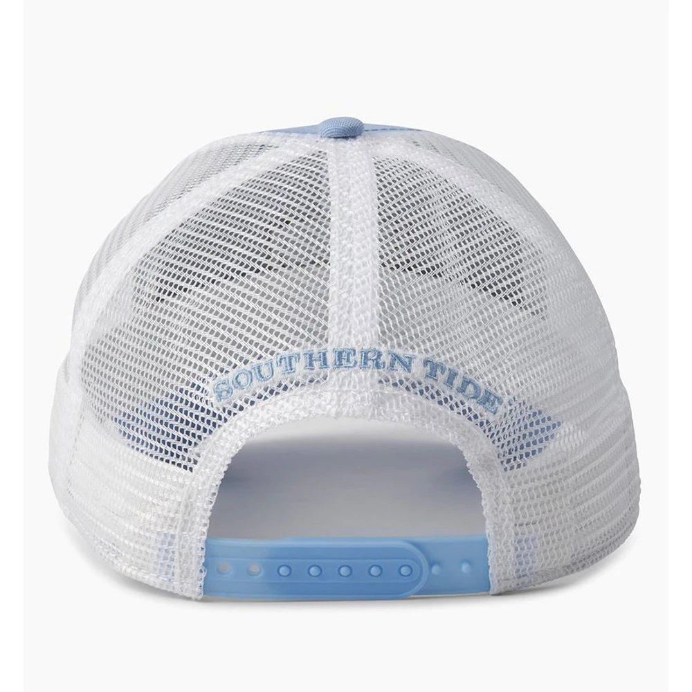 Custom low profile mens leather patch trucker hat logo