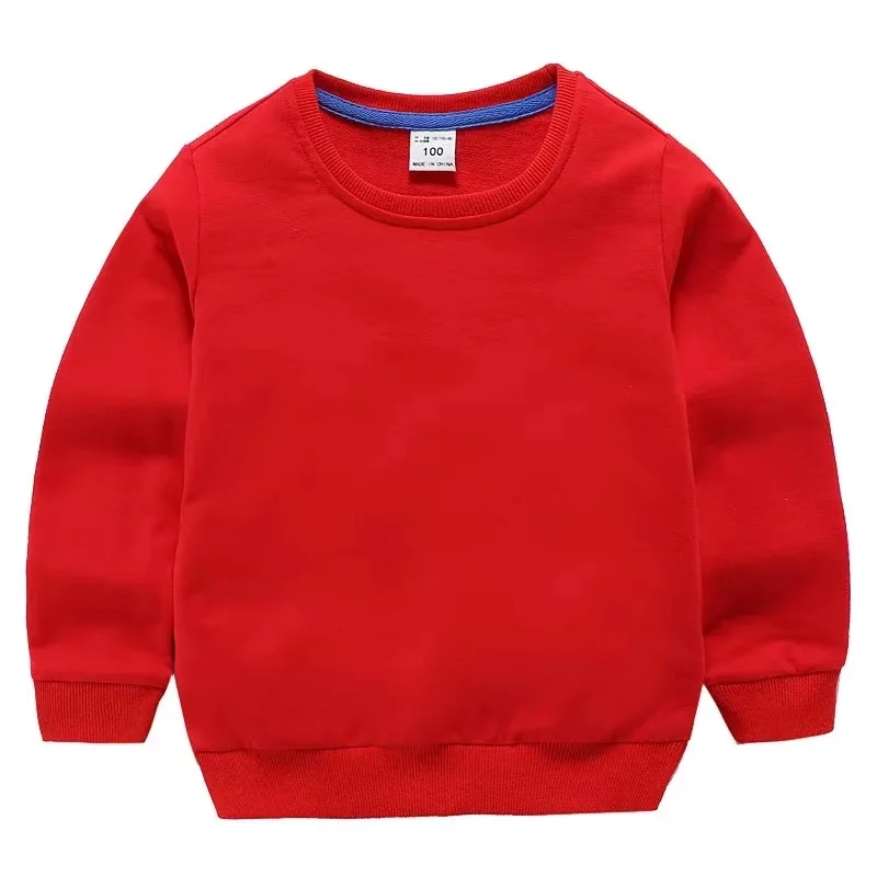 
Hot Selling Autumn Colorful 100%Cotton Kids Crewneck Sweatshirts 