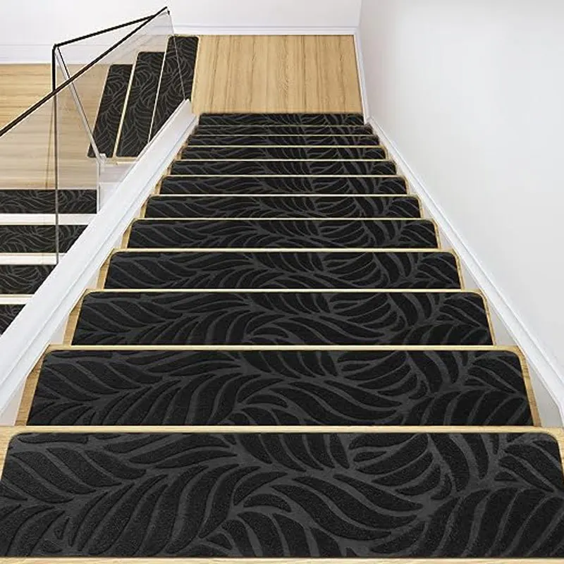 Anti-slip outdoor indoor wooden stair treads walking carpet stair mats floor sheet mat for elderly children protection