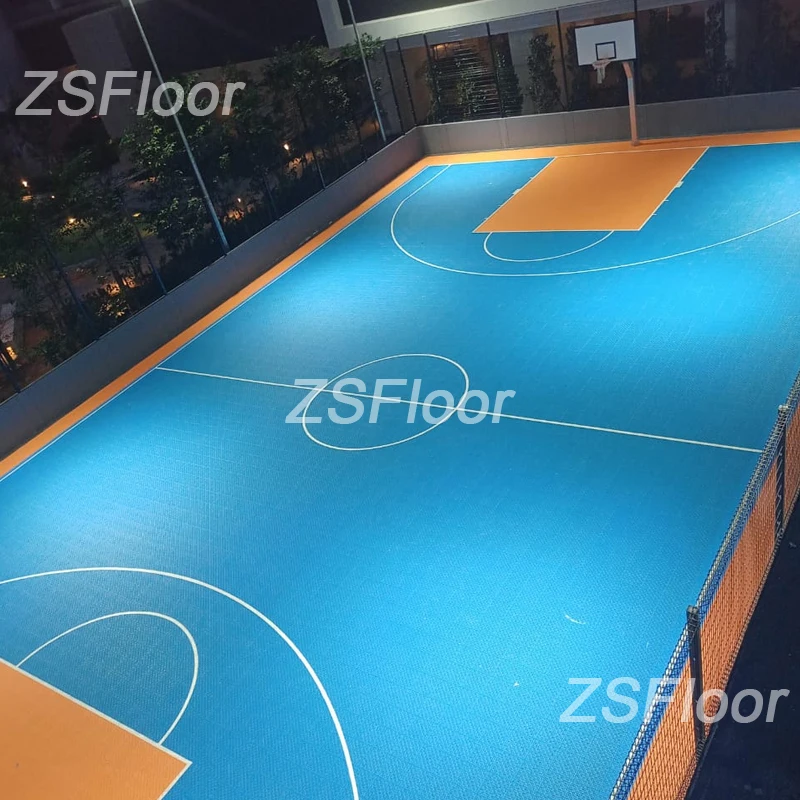 2023 new sports flooring plastic floor tile interlocking new outdoor basketball court tiles with shock absorbers