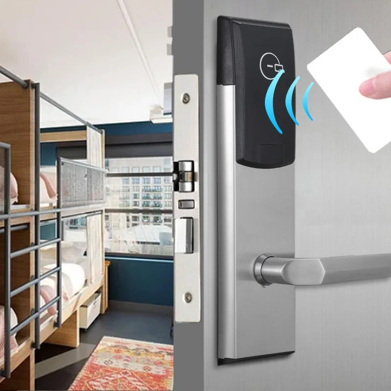 Интеллектуальный считыватель карт-ключей, безопасная система, нержавеющая сталь, электронный Rfid Nfc, безключевая Ручка безопасности комнаты, дверные смарт-замки для отеля