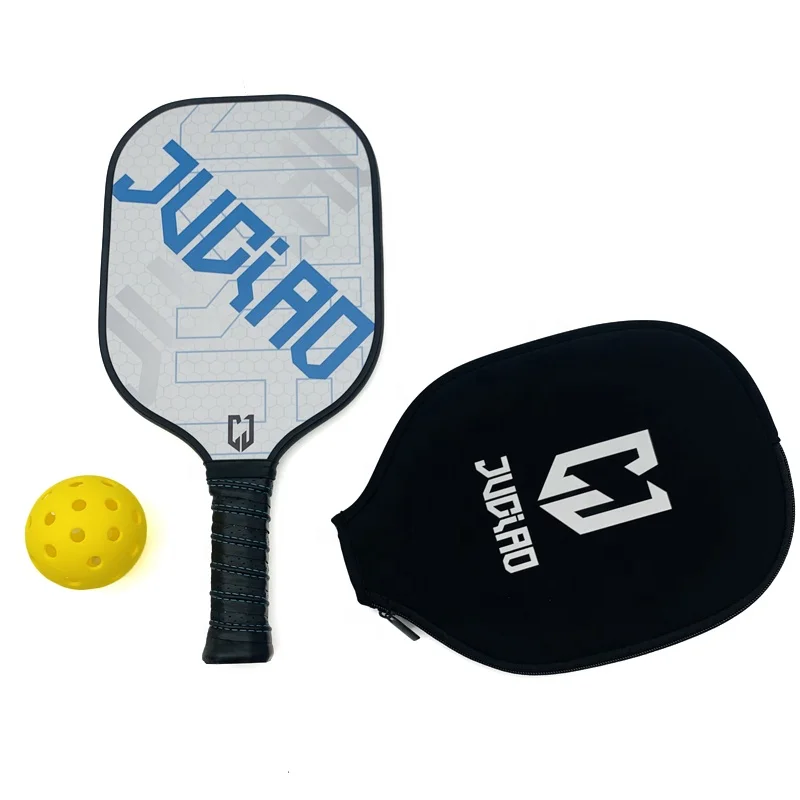 JUCIAO Professional Carbon Fiber  Pickleball Racket and Hot Sale High Quality Graphite Pickleball Paddle with paddle cover