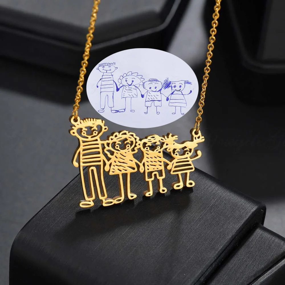 Customized personalized stainless steel necklace jewelry, gold-plated waterproof, matte, and hypoallergenic pendant necklace