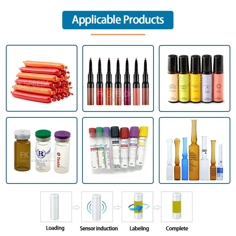 Automatic jumbo sausage candle roll tube labeling machine