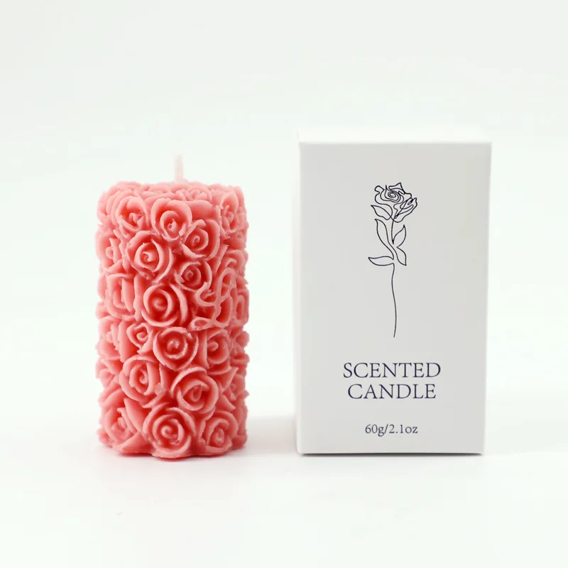 Romantic Handmade Flower Carved Shaped Aromatherapy Scented Candle Party Gift