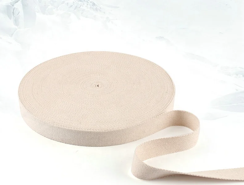 Eco-friendly Customized 100% Cotton Tape Woven Belt Webbing Tape for Bag and Garment
