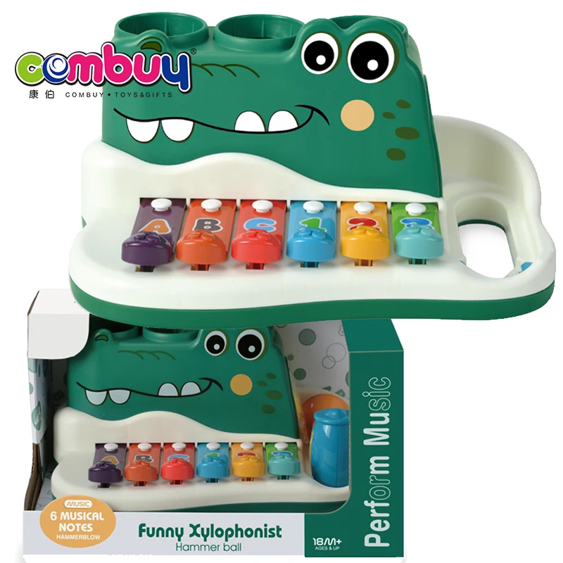 Крокодил музыкальный ксилофон пианино игры детские животных молоток мяч надувные