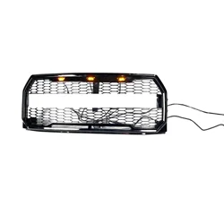 Front Grille with Amber LED Raptor Style Auto Parts Grille For Ford F150 2015-2017
