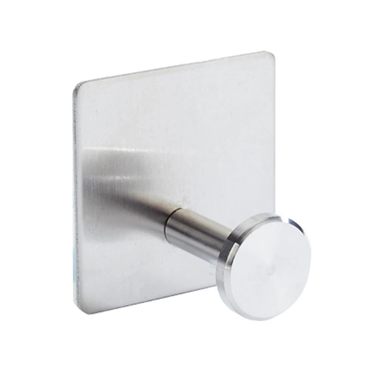 304 Stainless Steel Brushed Polish Self Adhesive Robe Hook Multi-functional Wall Towel Coat Key Hooks for Bathroom Kitchen